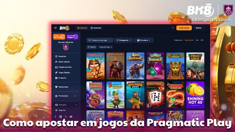 Como apostar em jogos de apostas da Pragmatic Play na BK8 Brasil