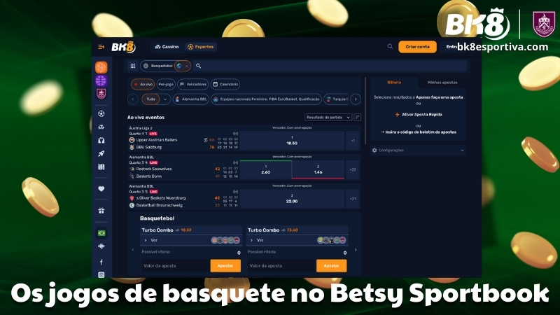 Os jogos de basquete no Betsy Sportbook